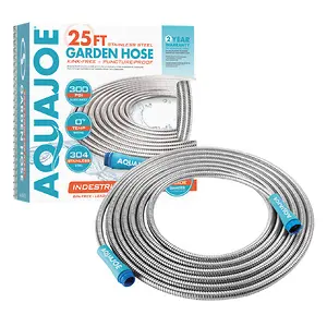 Aqua Joe AJSGH25 Heavy-Duty Spiral Constructed Garden Hose 25FT