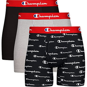 Champion Mens Underwear Boxer Briefs, 3-Pack