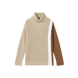 hudson wool sweater - brown & camel