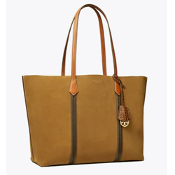 PERRY SUEDE TRIPLE-COMPARTMENT TOTE