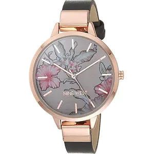 Nine West Women's Floral Dial Strap Watch