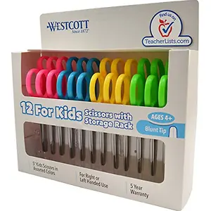 Westcott School Left and Right Handed Kids Scissors 5-inch, 12-Pack