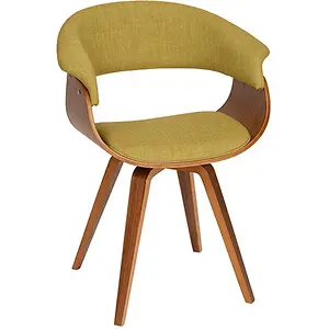 Armen Living Summer Chair in Green Fabric and Walnut Wood Finish