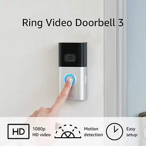 Ring Video Doorbell 3, 1080p HD Video with Night Vision