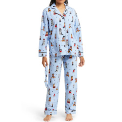 Long Sleeve Cotton Flannel Pajamas & Headband Set