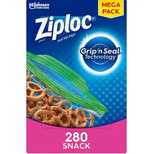 Ziploc Snack Bags for On the Go Freshness, 280 Count