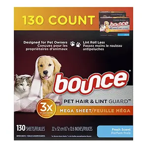 Bounce Pet Hair and Lint Guard Mega Dryer Sheets 
