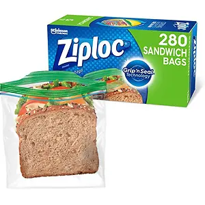 Ziploc Sandwich and Snack Bags for On the Go Freshness 280 counts