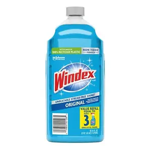 Windex Glass Cleaner Refill, Original Blue, 2L