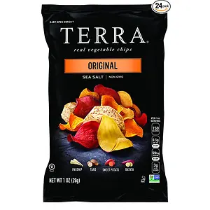 Terra Vegetable Chips with Sea Salt, Original, 1 oz (Pack of 24) 