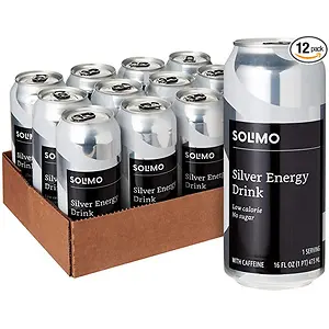 Amazon Brand - Solimo Silver Energy Drink, Sugar Free, 16 Fluid Ounce