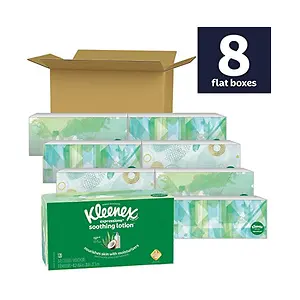 Kleenex Expressions Soothing Lotion Facial Tissues 8 Flat Boxes