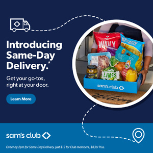 Sam's Club：$8起享受当天送达服务