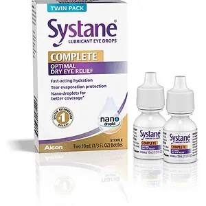 Systane Complete Lubricant Eye Drops, 0.34 Fl Oz, 2 Count