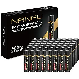 NANFU High Performance AAA Alkaline Batteries 48 Count
