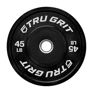 Tru Grit Fitness 45lb Olympic Bumper Plate Pair Weight Set