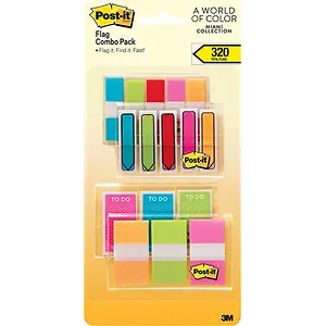 Post-it Flags Miami Collection with 320 Assorted Color Flags