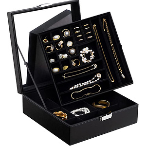 Oyydecor Jewelry Box 2 Layer Jewelry Organizer