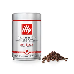 illy Classico Whole Bean Coffee, Medium Roast 8.8 Ounce Can 
