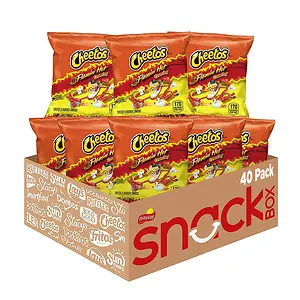 Cheetos Crunchy Flamin' Hot Cheese Flavored Snacks, 40 count