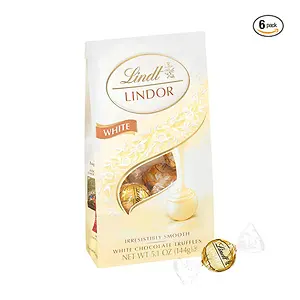 Lindt LINDOR White Chocolate Candy Truffles, Valentine's Day Chocolate