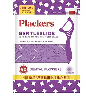 Plackers Gentleslide Dental Flossers, Mint Blast Flavor 90 Count