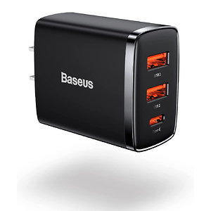 Baseus 30W 3-Port Charger Block USB C Wall Charger