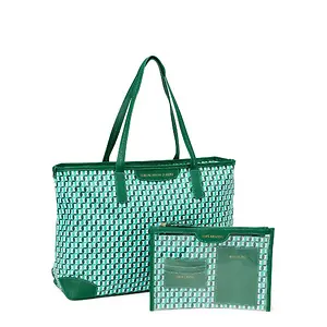Time and Tru Womens Sustainable Signature Tote and Pouch 2pc