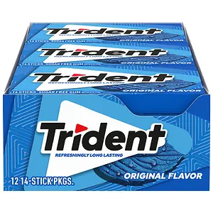 Trident Original Flavor Sugar Free Gum, 12 Packs of 14 Pieces