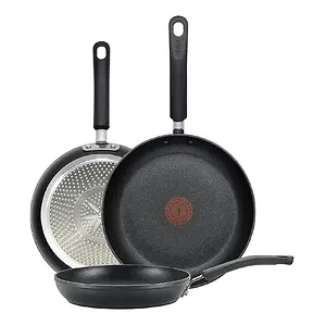 T-fal E938S3 Professional Total Nonstick Fry Pan Cookware Set, 3-Pc