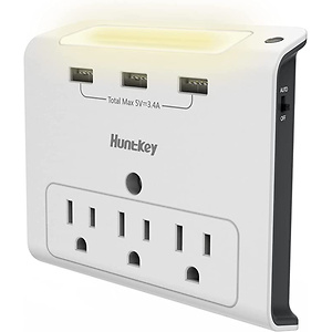 Night Light Multiple Plug Outlet Extender with USB