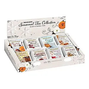 Bigelow Seasonal Tea Collection, Variety Gift Box Sampler, 64 Tea Bags
