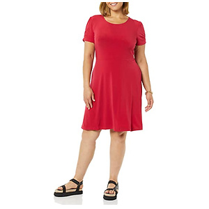 Amazon Essentials Womens Gathered Short Sleeve Shift Dress