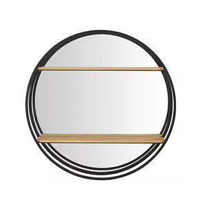 StyleWell 24-inch Round Wall-Mount Bookshelf with Mirror