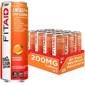 FITAID ENERGY Beverage Mango Sorbet 12-oz. cans (Pack of 12)