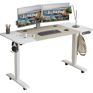 Suhapup Electric Height Adjustable Desk, 55 x 24 Inches