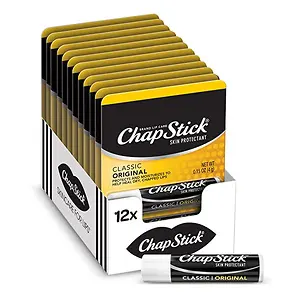 ChapStick Classic Original Lip Balm Tubes, Lip Care (Pack of 12)