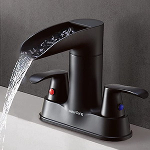WaterSong Black Waterfall Spout Bathroom Faucet