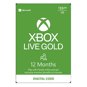 Xbox Gold Live 12-Month Membership US Digita
