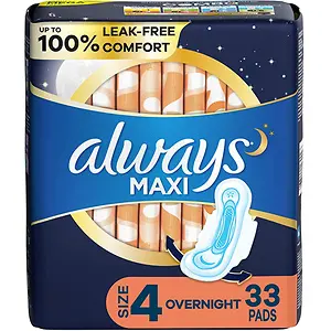 Always Maxi Feminine Pads, Size 4 Overnight Absorbency