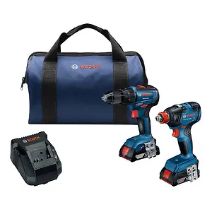 Bosch 2pc 18-Volt Brushless Power Tool Combo Kit with 2.0 Ah Batteries