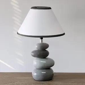 Simple Designs Shades of Gray Ceramic Standard Table Lamp