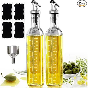 Leaflai Olive Oil Dispenser, Oil and Vinegar Cruet Set