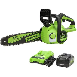 Greenworks 24V 12 in. Brushless Chainsaw with Battery & Charger