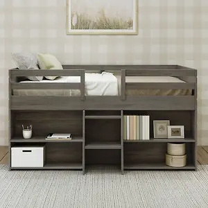 Max & Lily Modern Farmhouse Low Loft Bed with 1 Drawer