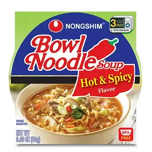 Nongshim Bowl Noodle Hot & Spicy Beef Ramyun Ramen Noodle Soup Bowl