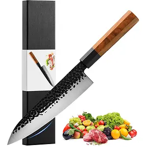 Rasse 8-in Japanese Chef Knife with Rosewood Handle & Gift Box