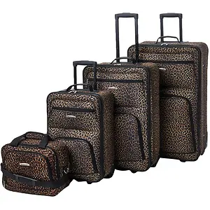 Rockland Jungle Softside Upright Luggage Set New Heart 4-Piece