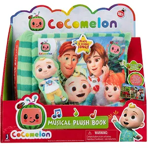 CoComelon Nursery Rhyme Singing Time Plush Book with Tethered JJ Toy