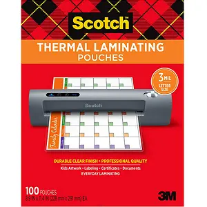 Scotch Thermal Laminating Pouches 8.9 x 11.4-in 100-Pack